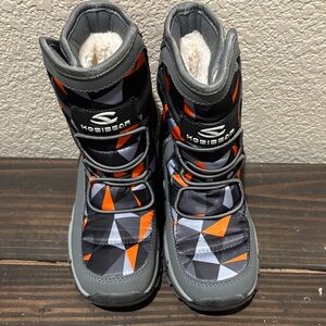 Hobibear Kids Geometric Snow Boots - Black and Orange